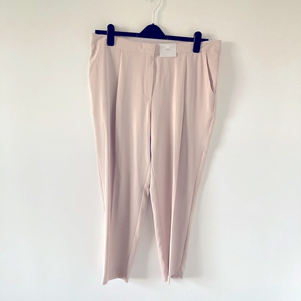 BNWT F&F Womens light Beige Dusky Pink Trousers Spring, Summer UK SIZE 16 - Picture 1 of 14